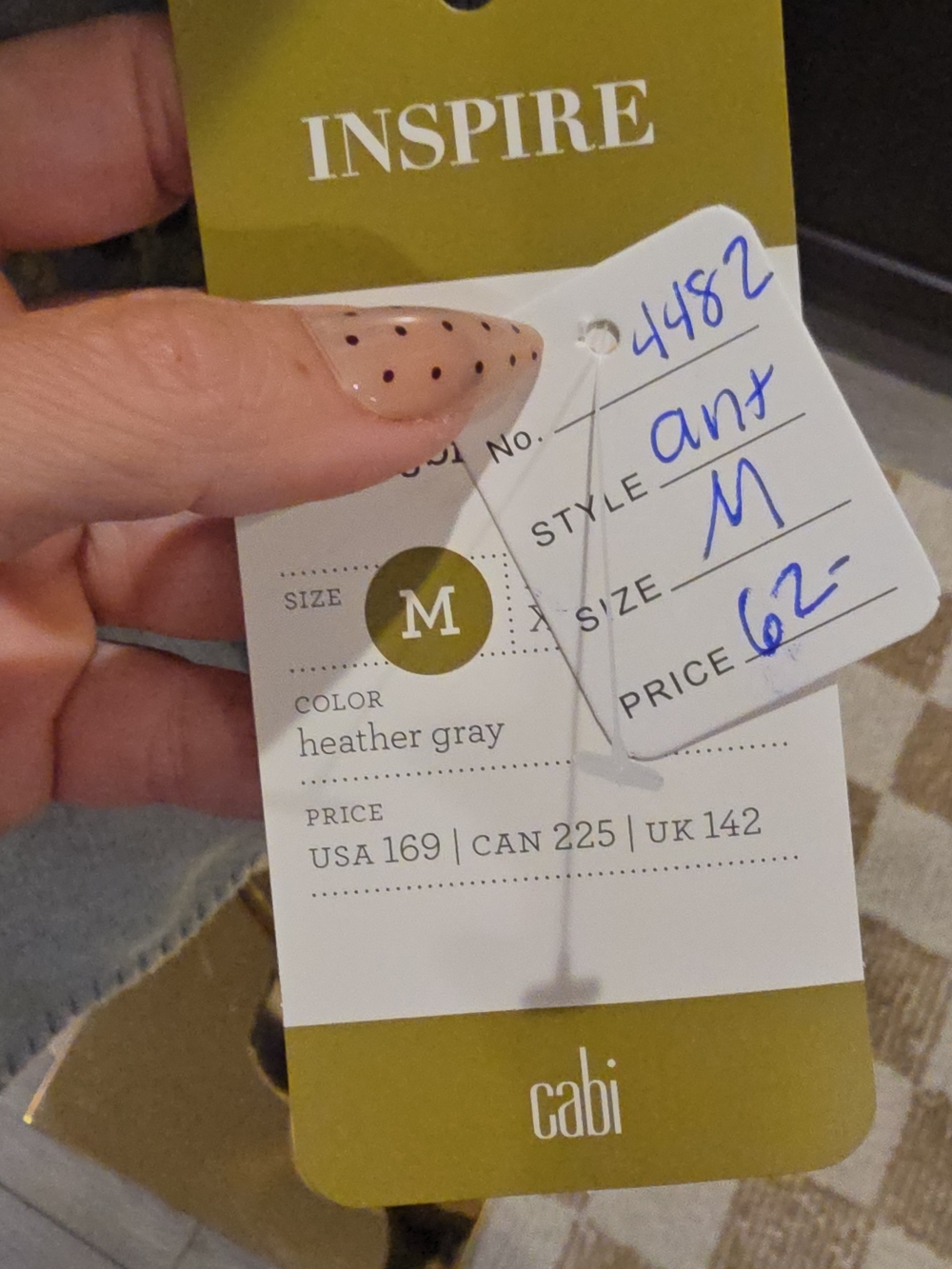 CAbi NWT Gray Crewneck Sweater with Embroidered Birds and Yellow Blossoms - Picture 3 of 3